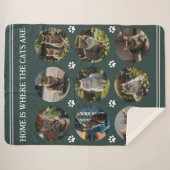 Aangepaste Fotocollage Katten groen Sherpa Deken (Voorkant (horizontaal))