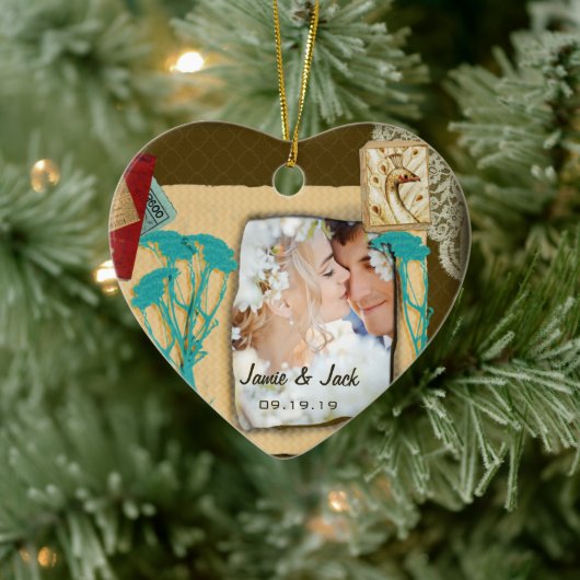 Aangepaste  fotocollage keramisch ornament (Boom)