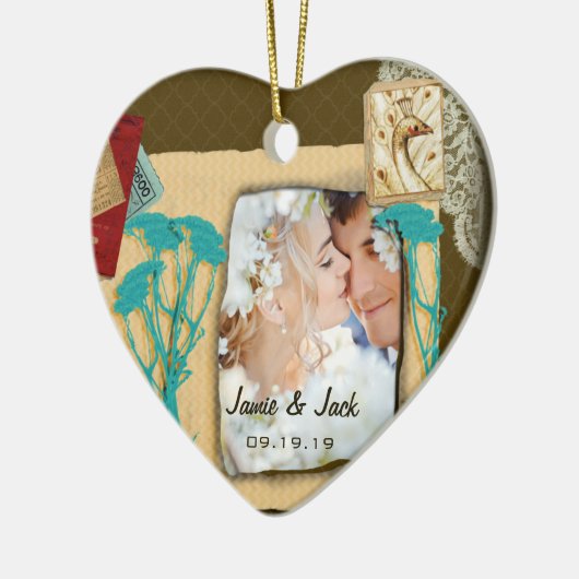 Aangepaste  fotocollage keramisch ornament (Links)