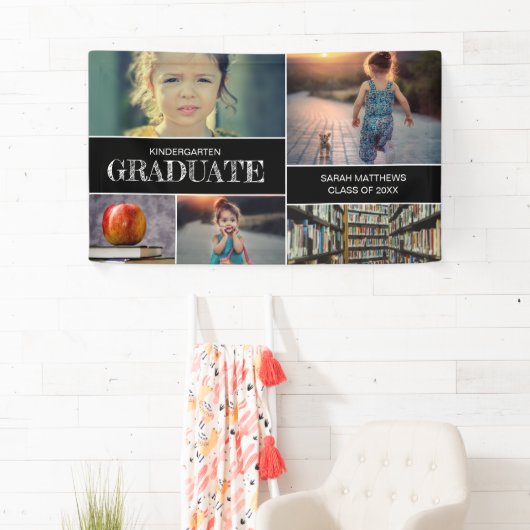 Aangepaste Fotocollage Kleuterschool Afstuderen Spandoek (Insitu)