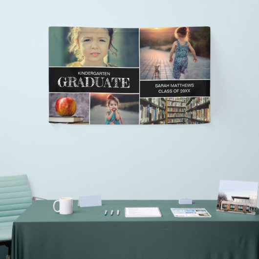 Aangepaste Fotocollage Kleuterschool Afstuderen Spandoek (Beurs)