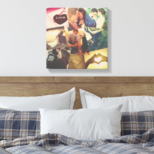 Aangepaste fotocollage koelen canvas afdruk (Insitu (Slaapkamer))