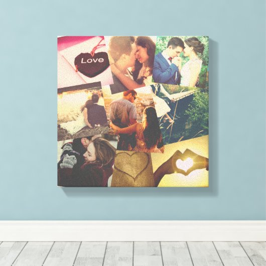 Aangepaste fotocollage koelen canvas afdruk (Insitu (Houten vloer))