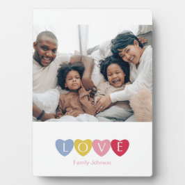 Aangepaste fotocollage liefde familiefoto display fotoplaat