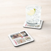 Aangepaste fotocollage Love Joy Family Bier Onderzetter (Rechterzijde)