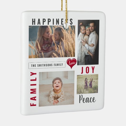Aangepaste fotocollage Love Joy Family Keramisch Ornament (Rechts)