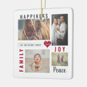 Aangepaste fotocollage Love Joy Family Keramisch Ornament (Links)