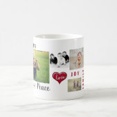 Aangepaste fotocollage Love Joy Family Koffiemok (Center)