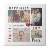 Aangepaste fotocollage Love Joy Family Tegeltje (Voorkant)