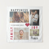 Aangepaste fotocollage Love Joy Family Wandkleed (Voorkant)