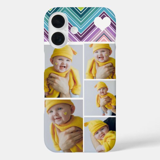 Aangepaste fotocollage met hart Case-Mate iPhone case (Achterkant)