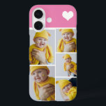 Aangepaste fotocollage met hart iPhone 16 hoesje<br><div class="desc">Maak een Persoonlijke de telefoongeval van het keepasezakje van de Foto met de details van het liefdeshart van Ricaso - voeg uw eigen foto's toe - de keepjesgiften van de fotocollage beschikbaar voor vele stijlen - kies uw optie in drop-down menu</div>
