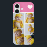 Aangepaste fotocollage met hart iPhone 16 hoesje<br><div class="desc">Maak een Persoonlijke de telefoongeval van het keepasezakje van de Foto met de details van het liefdeshart van Ricaso - voeg uw eigen foto's toe - de keepjesgiften van de fotocollage beschikbaar voor vele stijlen - kies uw optie in drop-down menu</div>