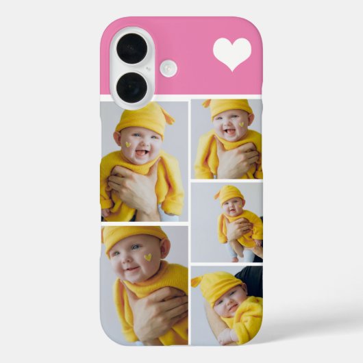Aangepaste fotocollage met hart Case-Mate iPhone case (Achterkant)