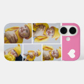 Aangepaste fotocollage met hart Case-Mate iPhone case (Achterkant (horizontaal))