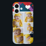 Aangepaste fotocollage met hart iPhone 16 hoesje<br><div class="desc">Maak een Persoonlijke de telefoongeval van het keepasezakje van de Foto met de details van het liefdeshart van Ricaso - voeg uw eigen foto's toe - de keepjesgiften van de fotocollage beschikbaar voor vele stijlen - kies uw optie in drop-down menu</div>