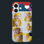 Aangepaste fotocollage met hart iPhone 16 hoesje<br><div class="desc">Maak een Persoonlijke de telefoongeval van het keepasezakje van de Foto met de details van het liefdeshart van Ricaso - voeg uw eigen foto's toe - de keepjesgiften van de fotocollage beschikbaar voor vele stijlen - kies uw optie in drop-down menu</div>