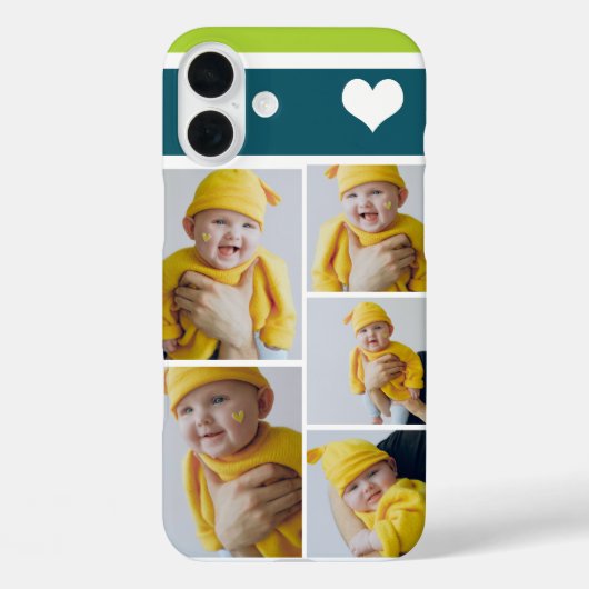 Aangepaste fotocollage met hart Case-Mate iPhone case (Achterkant)