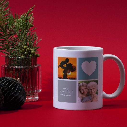 Aangepaste Fotocollage met Hartelijke Boodschap Koffiemok