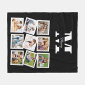Aangepaste fotocollage met naam en monogram fleece deken (Voorkant (Horizontaal))