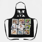 Aangepaste fotocollage met naam en monogram schort (Voorkant)