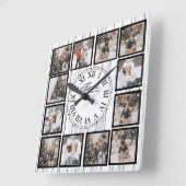 Aangepaste fotocollage met offerte vierkante klok (Hoek)