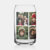 Aangepaste fotocollage met vierkante foto's blikvorm glas (Voorkant)