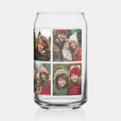 Aangepaste fotocollage met vierkante foto's blikvorm glas (Achterkant)