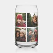 Aangepaste fotocollage met vierkante foto's blikvorm glas (Links)