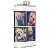 Aangepaste fotocollage met vierkante foto's heupfles (Rechts)