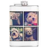 Aangepaste fotocollage met vierkante foto's heupfles (Voorkant)