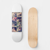 Aangepaste fotocollage met vierkante foto's persoonlijk skateboard (Voorkant)