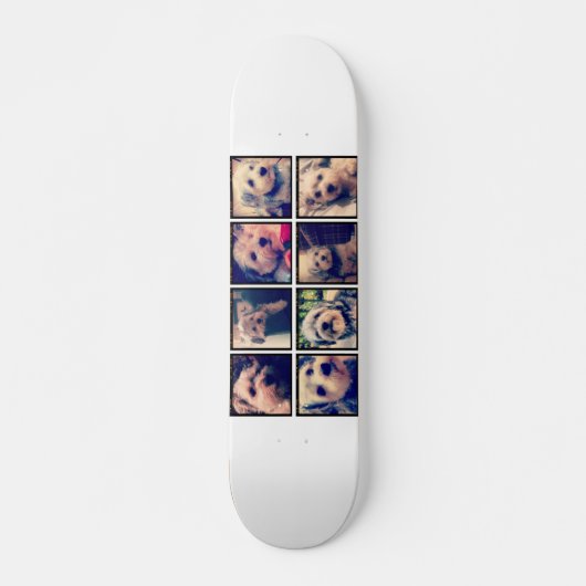 Aangepaste fotocollage met vierkante foto's persoonlijk skateboard (Voorkant)