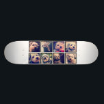 Aangepaste fotocollage met vierkante foto's persoonlijk skateboard<br><div class="desc">Gebruik je favoriete foto of afbeeldingen om een leuk hoopje te maken om met vrienden te delen.</div>