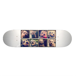 Aangepaste fotocollage met vierkante foto's persoonlijk skateboard