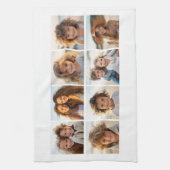 Aangepaste fotocollage met vierkante foto's theedoek (Verticaal)