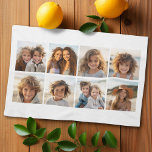 Aangepaste fotocollage met vierkante foto's theedoek<br><div class="desc">Gebruik je favoriete foto of afbeeldingen om een leuk hoopje te maken om met vrienden te delen.</div>