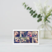 Aangepaste fotocollage met vierkante foto's visitekaartje (Staand voorkant)
