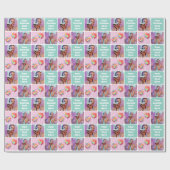 Aangepaste Fotocollage Modern Retro Groen Patroon Cadeaupapier (Vlak)