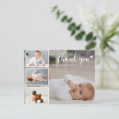 Aangepaste fotocollage moderne dank je baby shower briefkaart (Staand voorkant)
