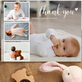 Aangepaste Fotocollage Moderne Dankjewel Baby Show Briefkaart
