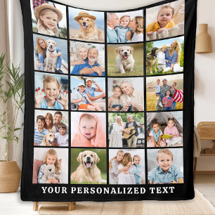 Aangepaste Fotocollage Moderne Familie 20 Afbeeldi Fleece Deken