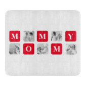 Aangepaste Fotocollage MOMMY Rood Snijplank (Voorkant)
