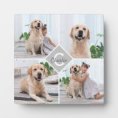 Aangepaste fotocollage monogram naam hond fotoplaat (Voorkant)