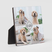Aangepaste fotocollage monogram naam hond fotoplaat (Voorkant)