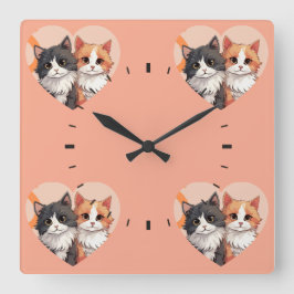 Aangepaste Fotocollage Muurklok Vierkante Klok