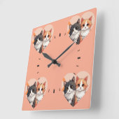 Aangepaste Fotocollage Muurklok Vierkante Klok (Hoek)