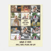 Aangepaste Fotocollage Nieuwjaarsgeschenk Fleece Deken (Voorkant)