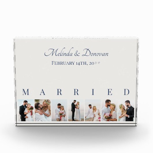 Aangepaste fotocollage off wit 7 Afbeelding bruilo Fotoblokken (Voorkant)