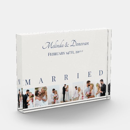 Aangepaste fotocollage off wit 7 Afbeelding bruilo Fotoblokken (Links)